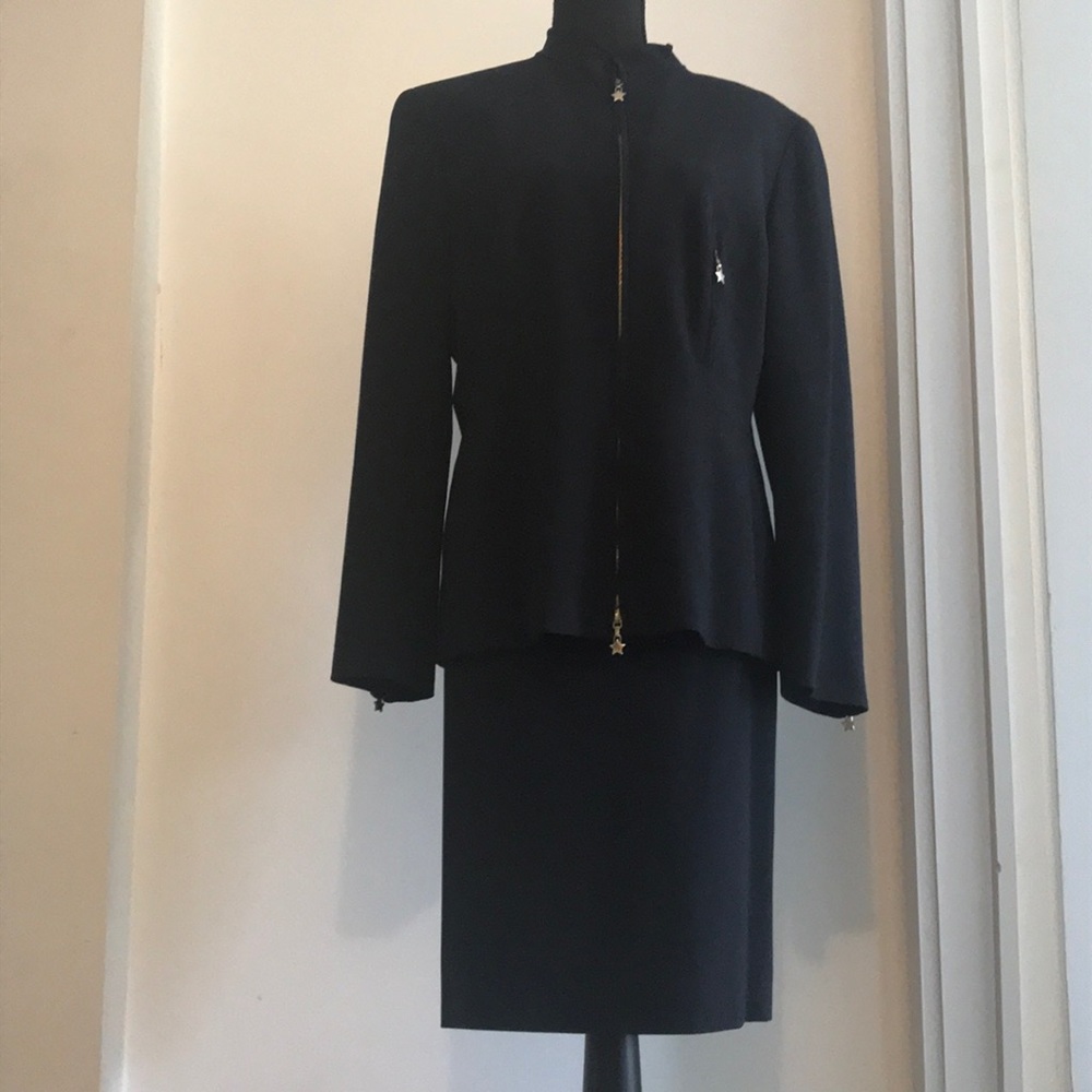 ESCADA Navy Suit. Size 10. Like new.